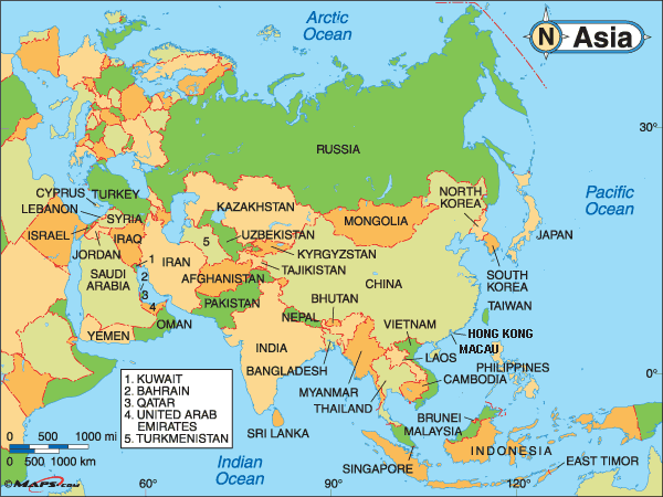 Mapa Asia En Español