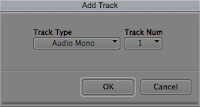 The insert track dialog window in the Avid Media Composer.