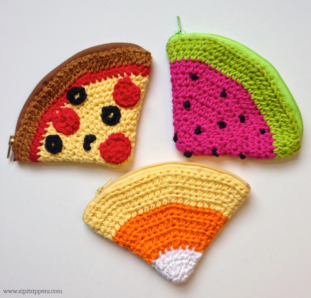 Zip It Zippers Meg's Crochet Candy Corn Zipper Pouch Tutorial