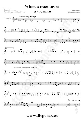Tubepartitura When a man loves a woman de Percy Sledge partitura de Trompeta Balada Pop - Rock