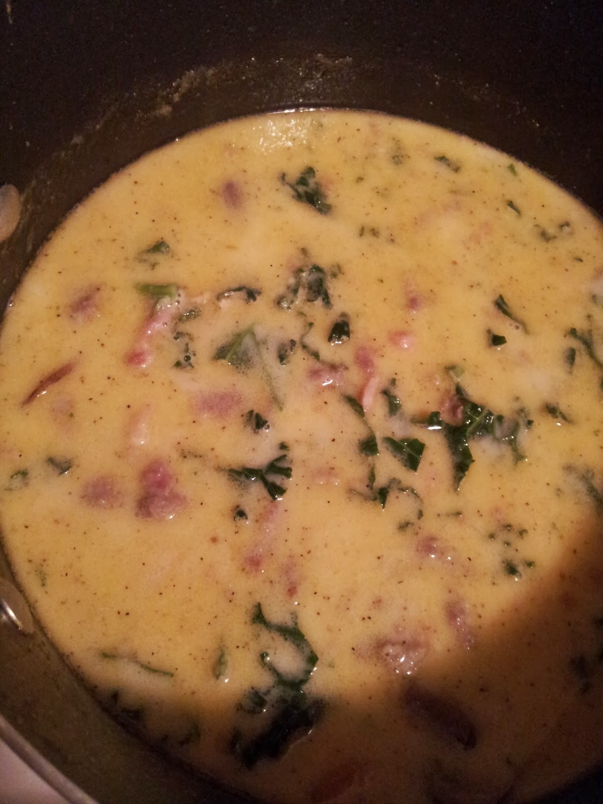 Paleo Creamy Kale, Sausage, and Sweet Potato Soup The Ramblings of The Traveling Cook