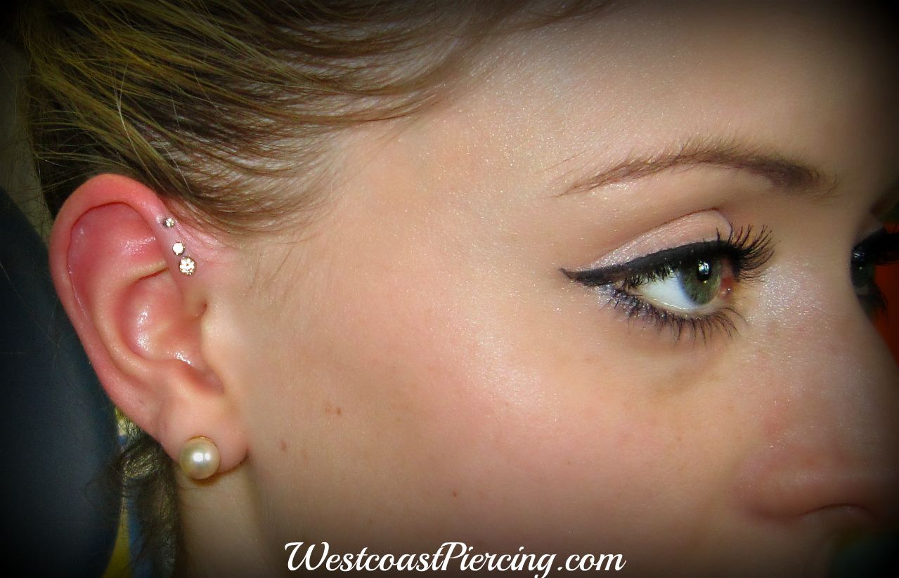 Westcoast Piercing And Ink: Dazzling Triple Forward Helix - 1279x823 - jpeg Ear Piercing Forward Helix