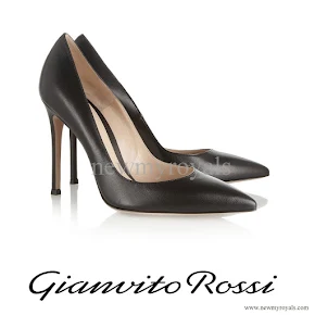 Crown Princess Mary Style Gianvito Rossi-Black Leather Pumps