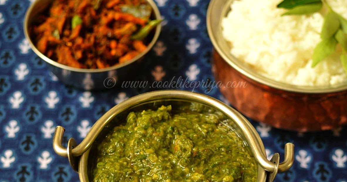 Cook like Priya Aarai Keerai Masiyal Tamil Brahmin Style Keerai Recipe