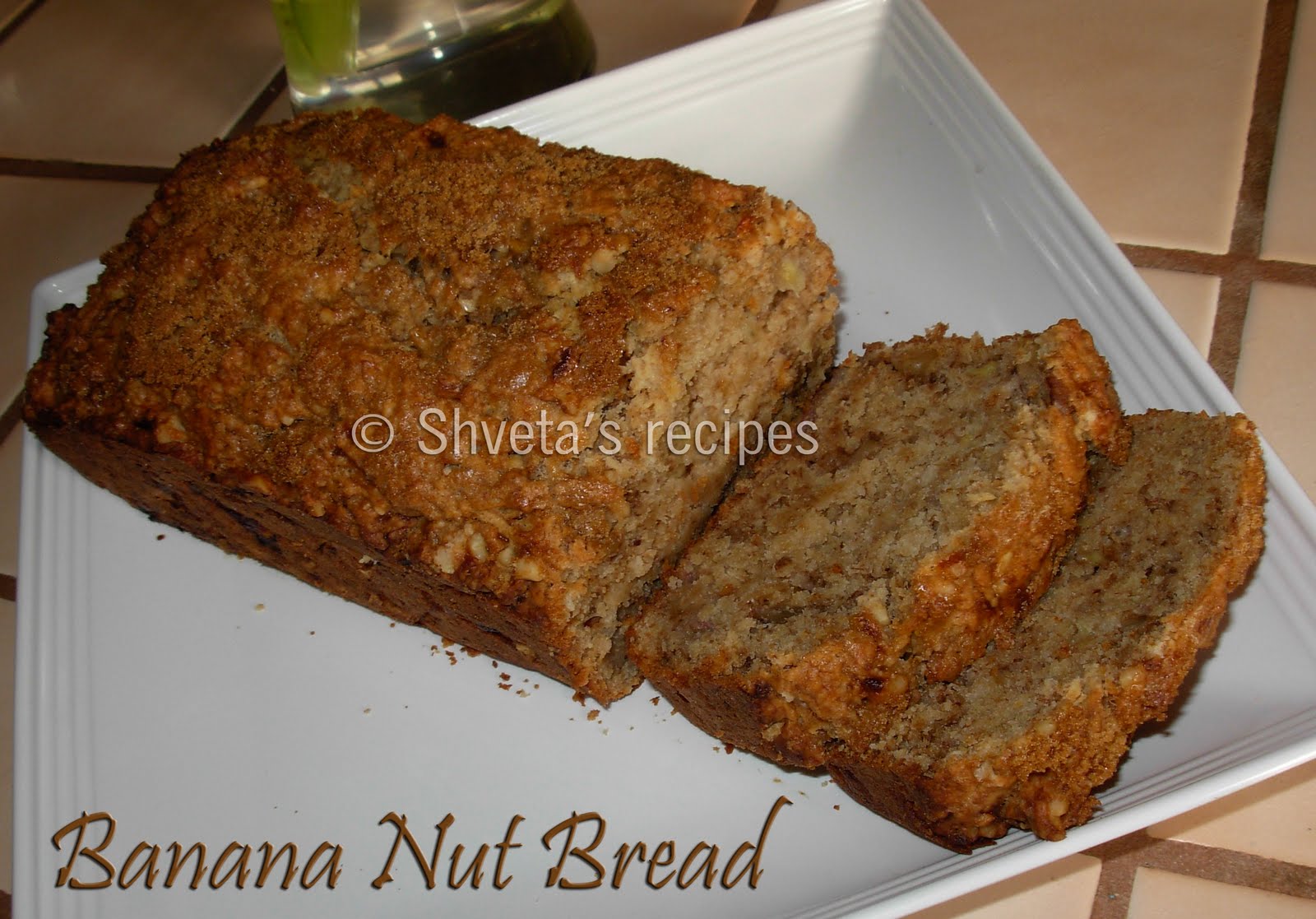 Shveta's Recipes Eggless banana nut bread