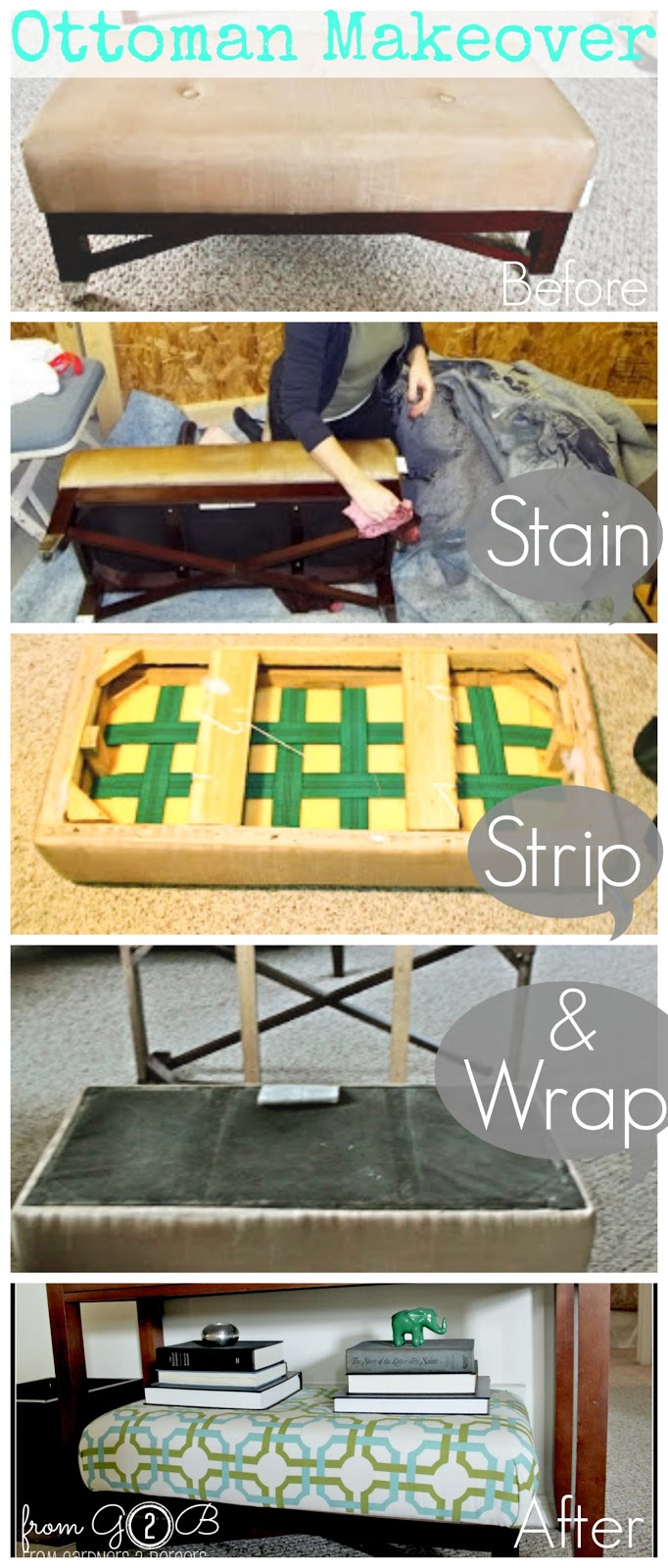 from Gardners 2 Bergers Ottoman Makeover