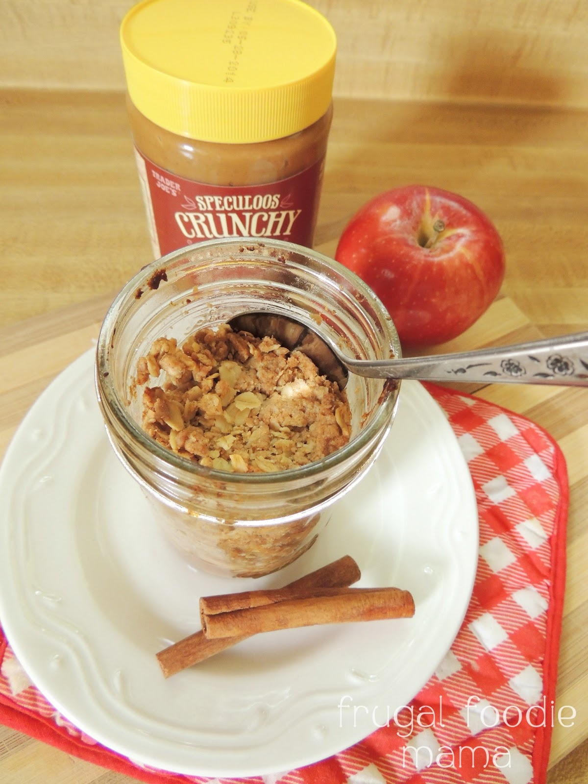 Frugal Foodie Mama Cookie Butter Apple Crisp {For Two}