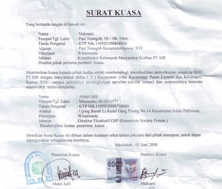 Farza Lawfirm Tentang Surat Kuasa