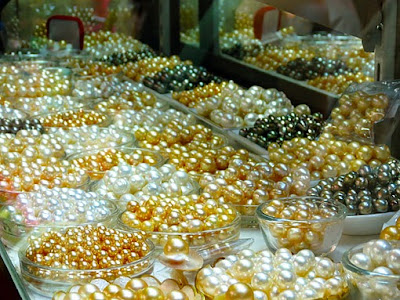 South sea pearls in the Bogyoke Market Yangon