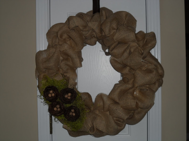 Burlap Wreath with Nests