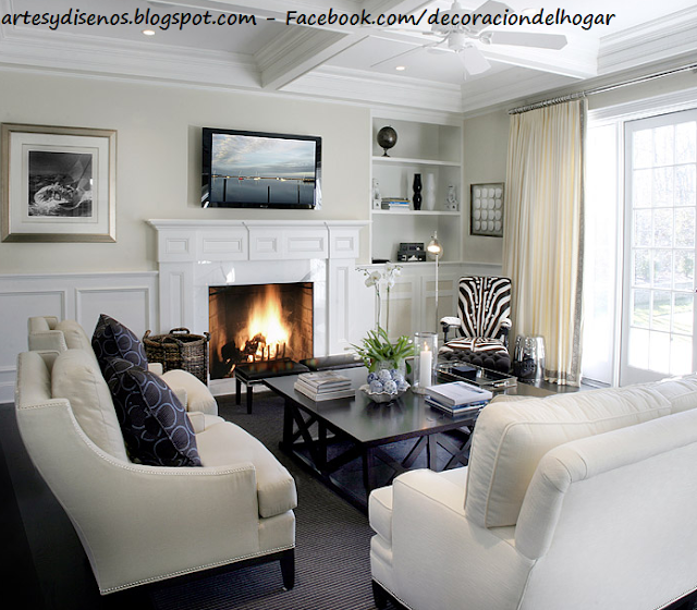 Living salas con chimeneas : decoración del hogar, diseño de ...