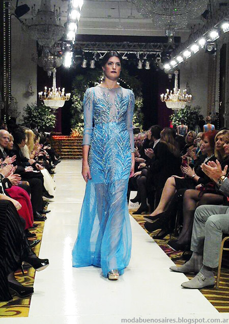Jorge Ibañez ultima colección Desfile Desde el Cielo. Vestidos de fiesta Moda Argentina.