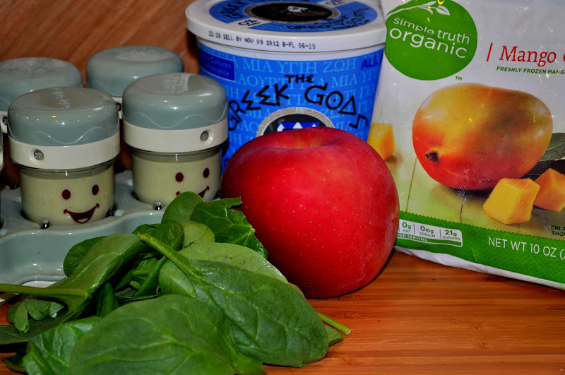 CookingwithSweetface Mango Apple Spinach Greek Yogurt Baby Food