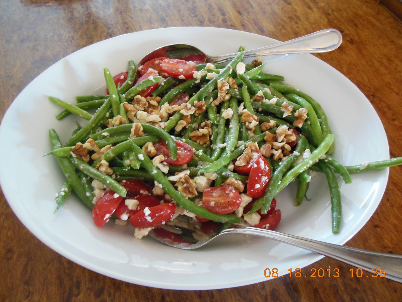 Fresh Green Bean Salad with Tomatoes Feta and Toasted Walnuts Our