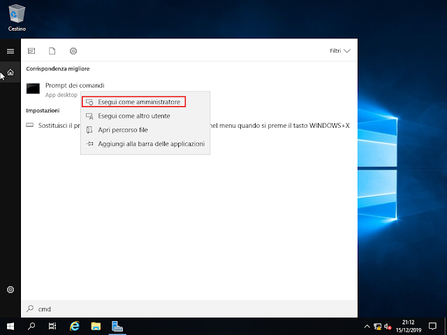 Windows Server 2019, Prompt dei comandi (Amministratore) Windows Server 2019, Prompt dei comandi (Amministratore)