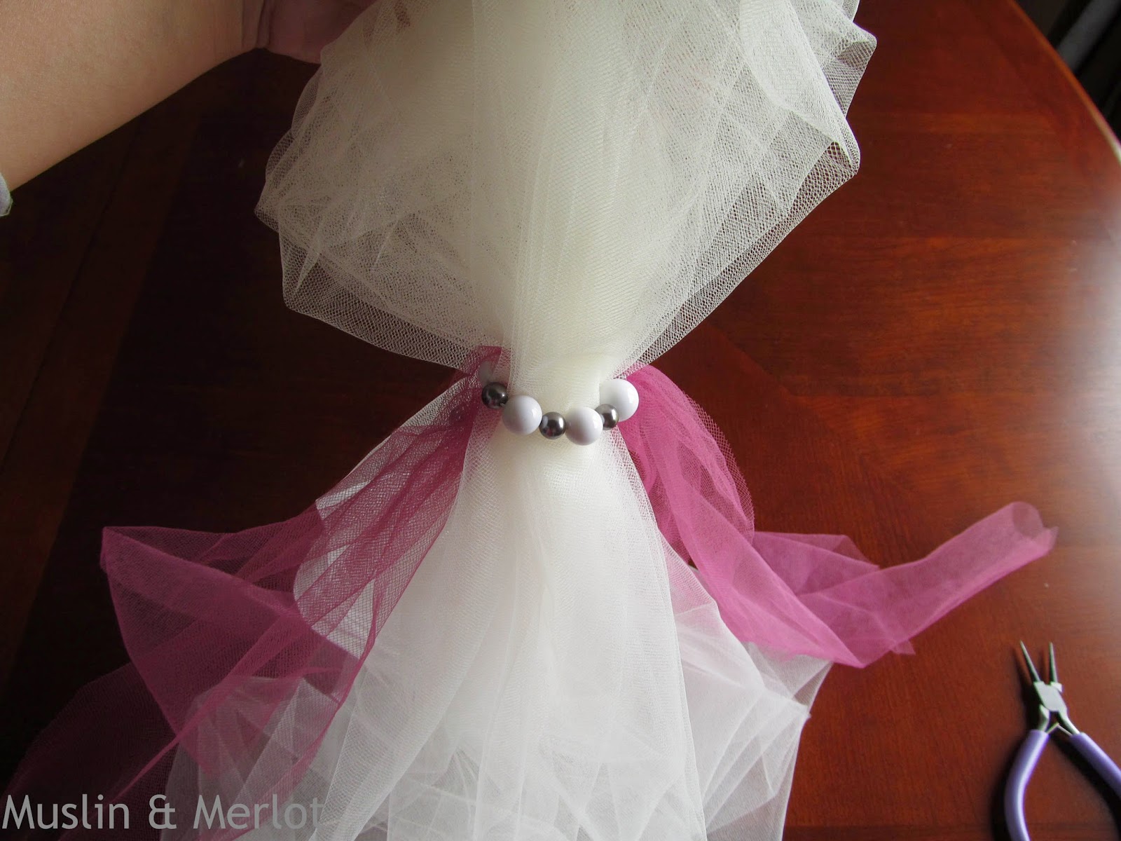 Easy & Pretty Tulle Wedding Decor {Chair Backs, Stair Railings, Church
