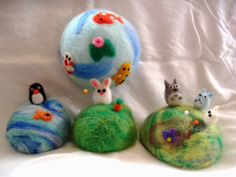 Crafts by Tilly Needle felted pin cushion