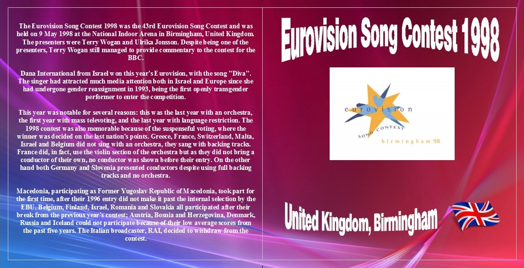 Eurovision Song Contest Music EUROVISION SONG CONTEST 1998