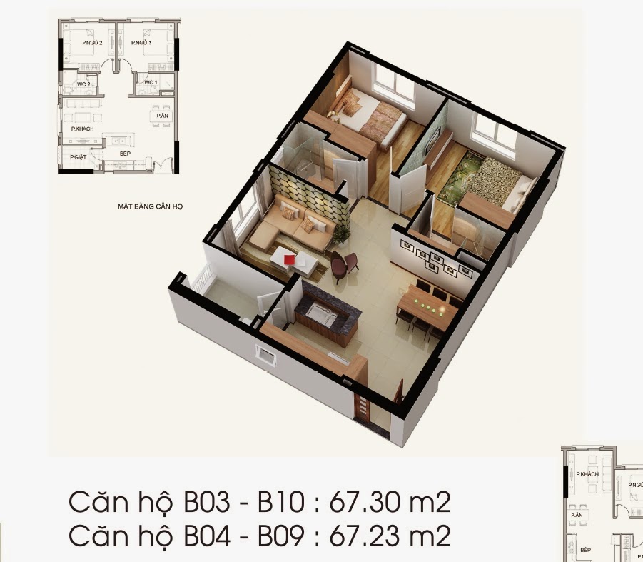 Căn hộ Topaz Garden diện tích 67m2 Căn hộ Topaz Garden diện tích 67m2