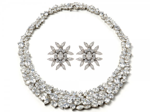 Art deco wedding jewelry vintage chic bridal style statement necklace 