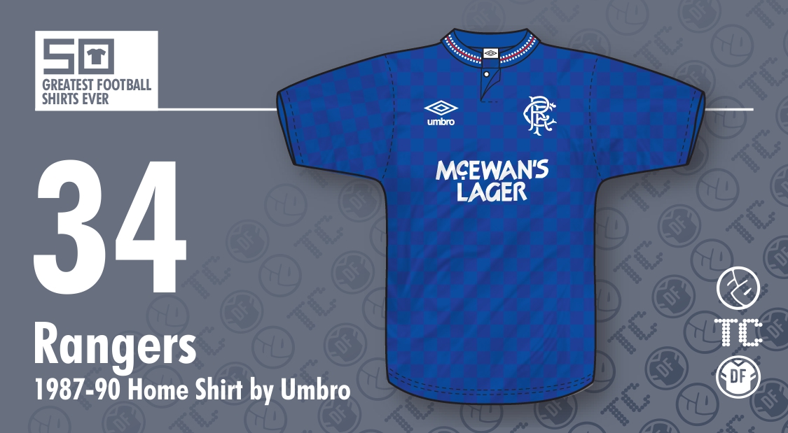 Classic Football Shirts  1987 Glasgow Rangers Vintage Old Soccer Jerseys