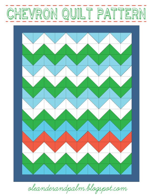 Chevron Quilt Pattern Oleander + Palm