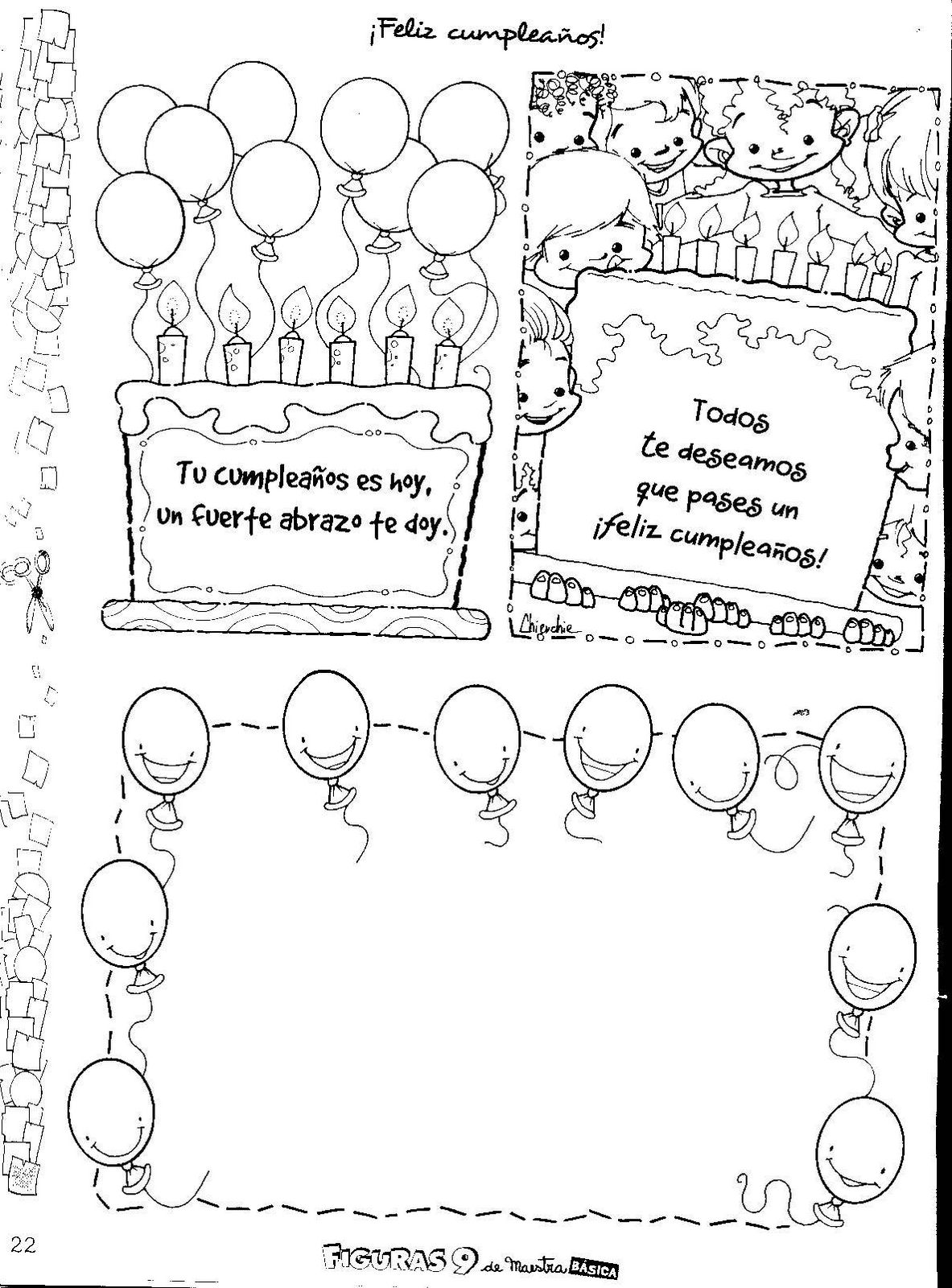 Tarjetas de cumpleaños para colorear y regalar Colorear imágenes - Tarjetas De Cumpleaños Para Colorear