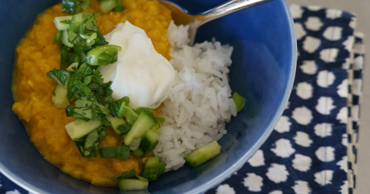 The Scarf and Stripe stewed lentils with yogurt and cucumber
