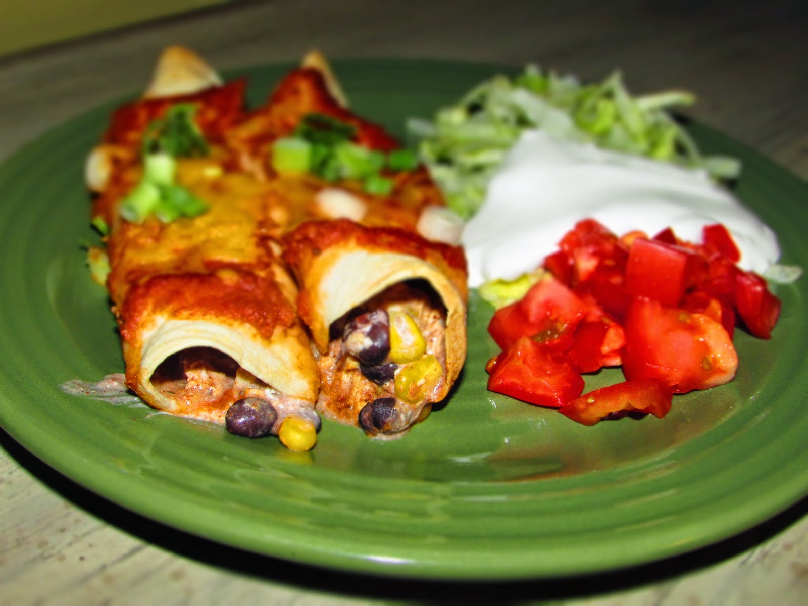 Cooking With Carlee Creamy Black Bean and Corn Chicken Enchiladas