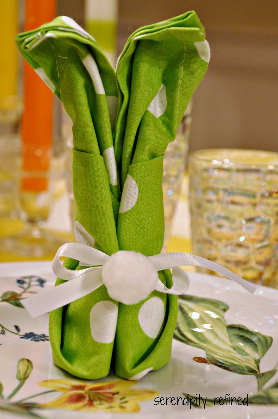 Serendipity Refined Blog Easter Bunny Napkin Fold {Tutorial}