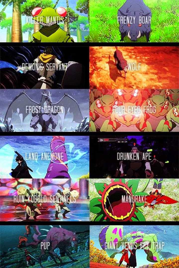 Sword Art Online Monster Type And Boss On Sao