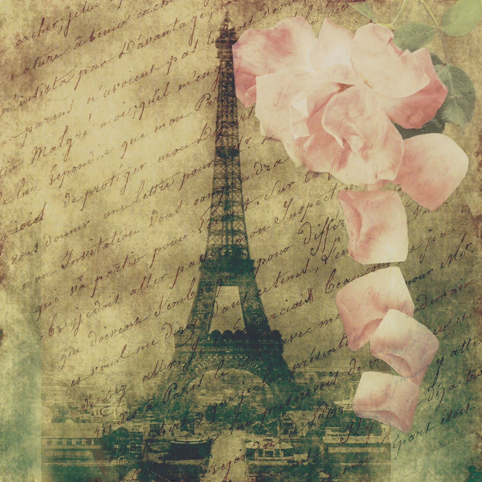 Digital Printables Free Paris Eiffel Tower Scrapbook Paper