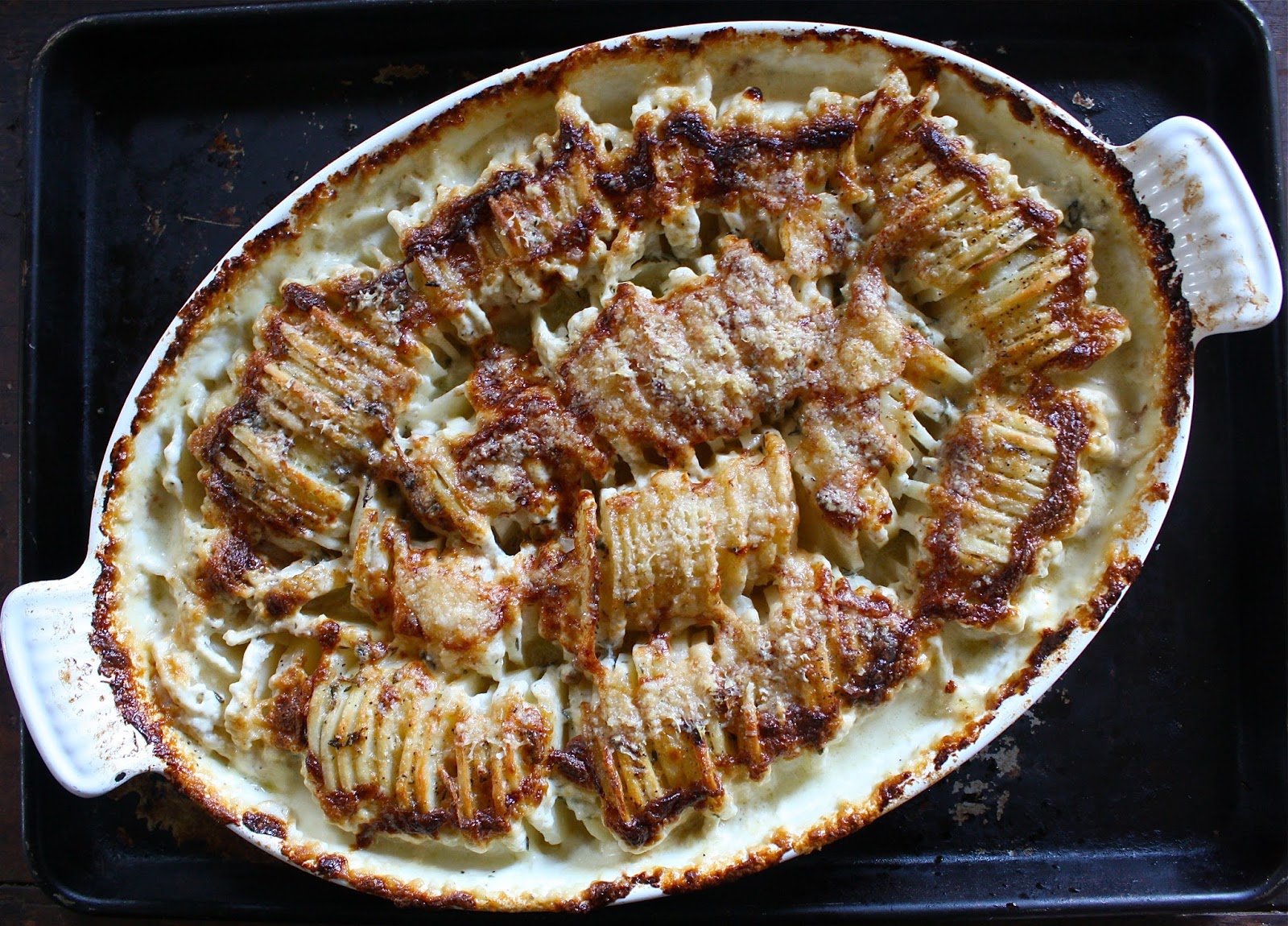 salted sugared spiced™ Cheesy Hasselback Potato Gratin