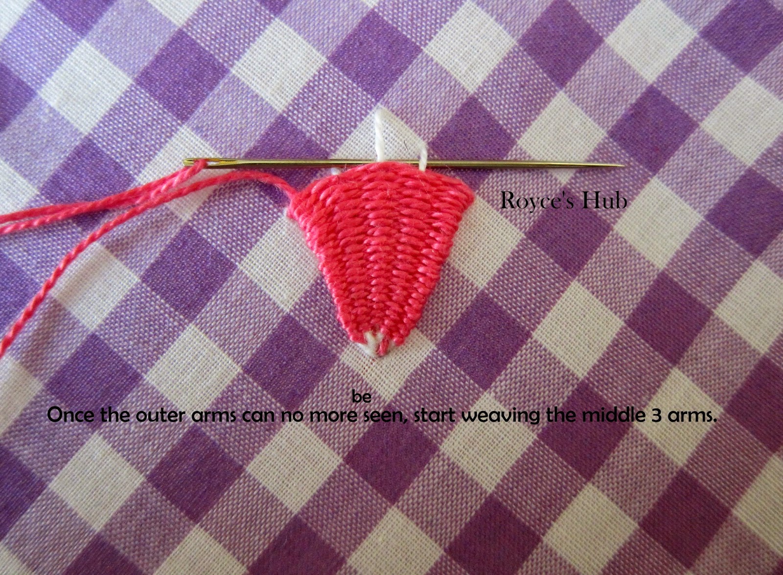Royces hub gingham jessecmault stitches  needle weaving