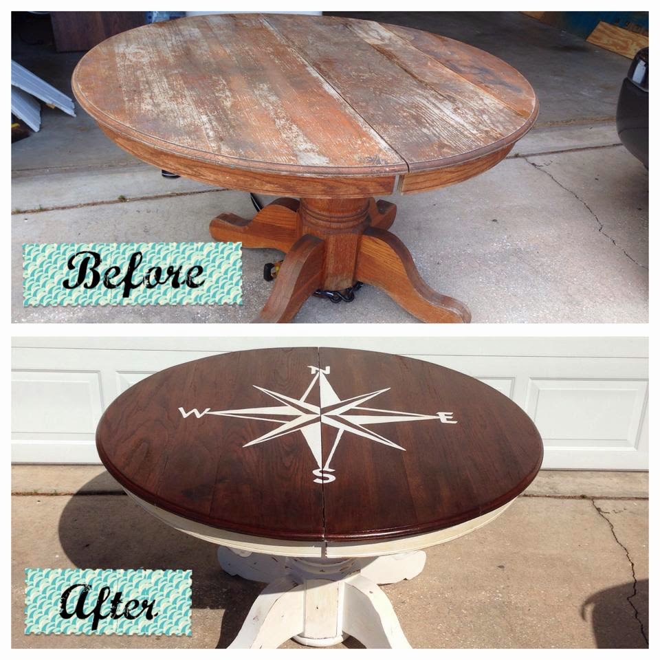 Crafty Blonde Girl Compass Rose Kitchen Table