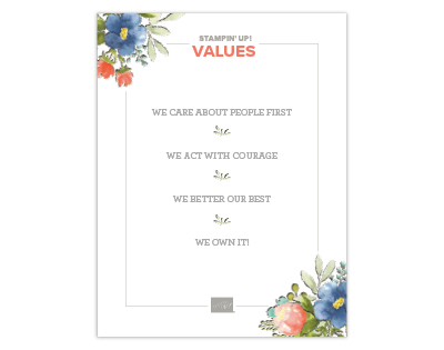 Stampin' Up - our values