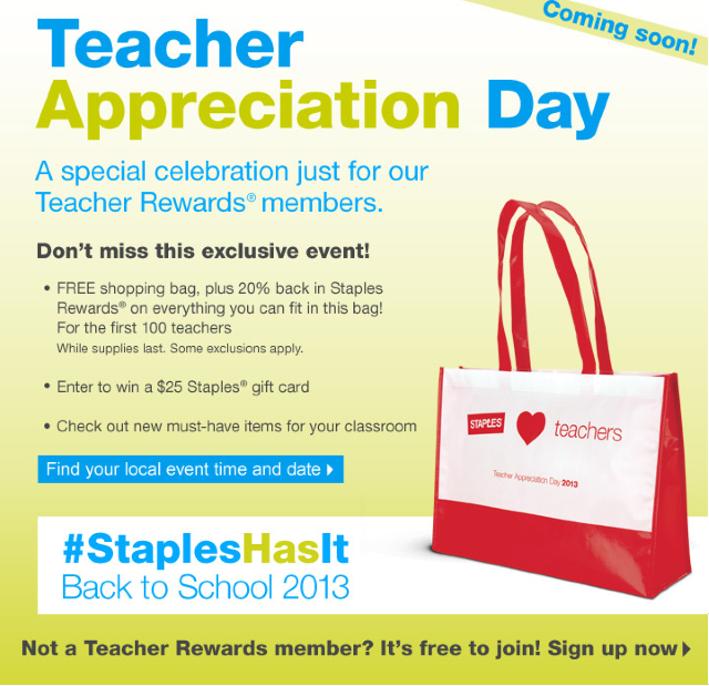 My Life in Limbo Staples Teacher Appreciation Day