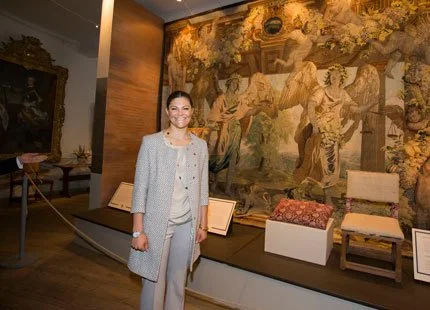 Crown Princess Victoria of Sweden opened a new exhibition on Queen Hedvig Eleonora at Gripsholm Castle