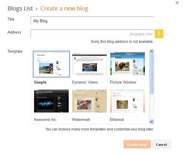 Blog Creation in Blogger