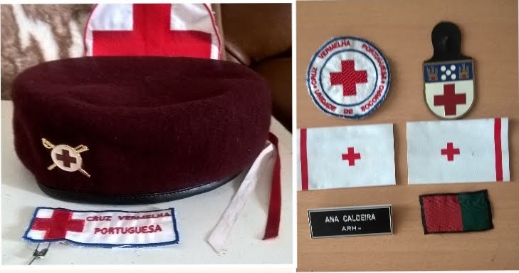 A minha boina e as minhas ensignias, menbro da Cruz Vermelha Portuguesa desde  2002