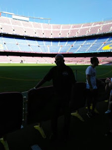 "Camp Nou Museum tour.On the edge of Camp Nou football ground.