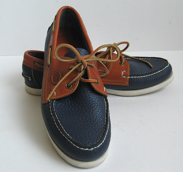 DOONEY BURKE BLUE LEATHER BOAT SHOES WOMENS SIZE 9.5