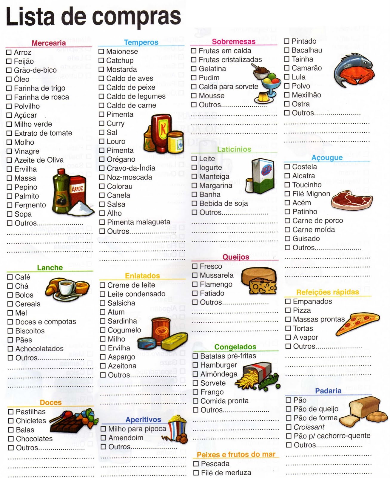 lista de compra supermercado