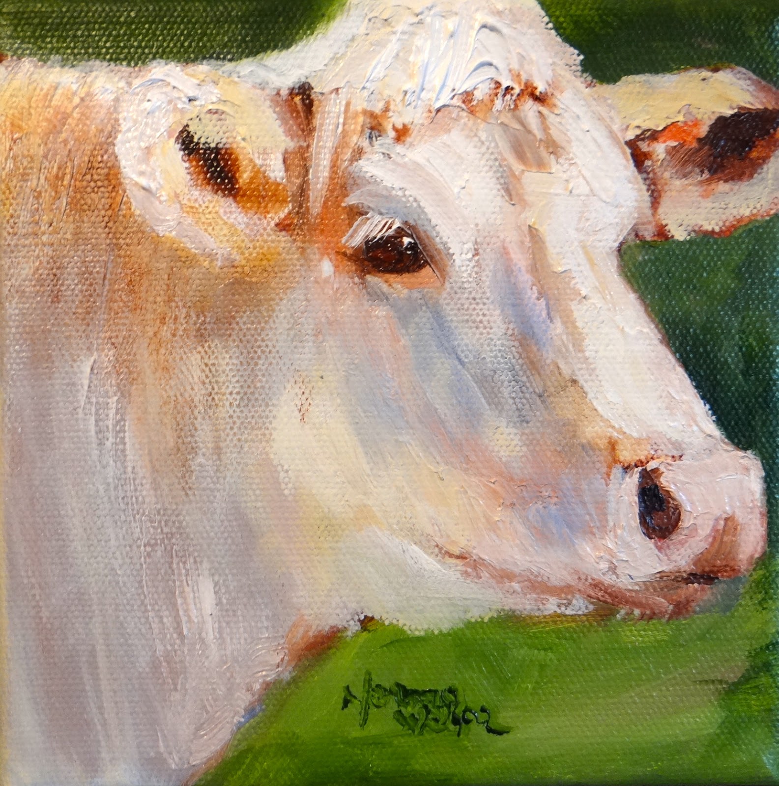 Norma Wilson Art Norma Wilson Original Oil Cow Cattle Farm Animal