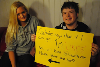 Catherine says that if I can get 1M. "Likes" she will have sex with me