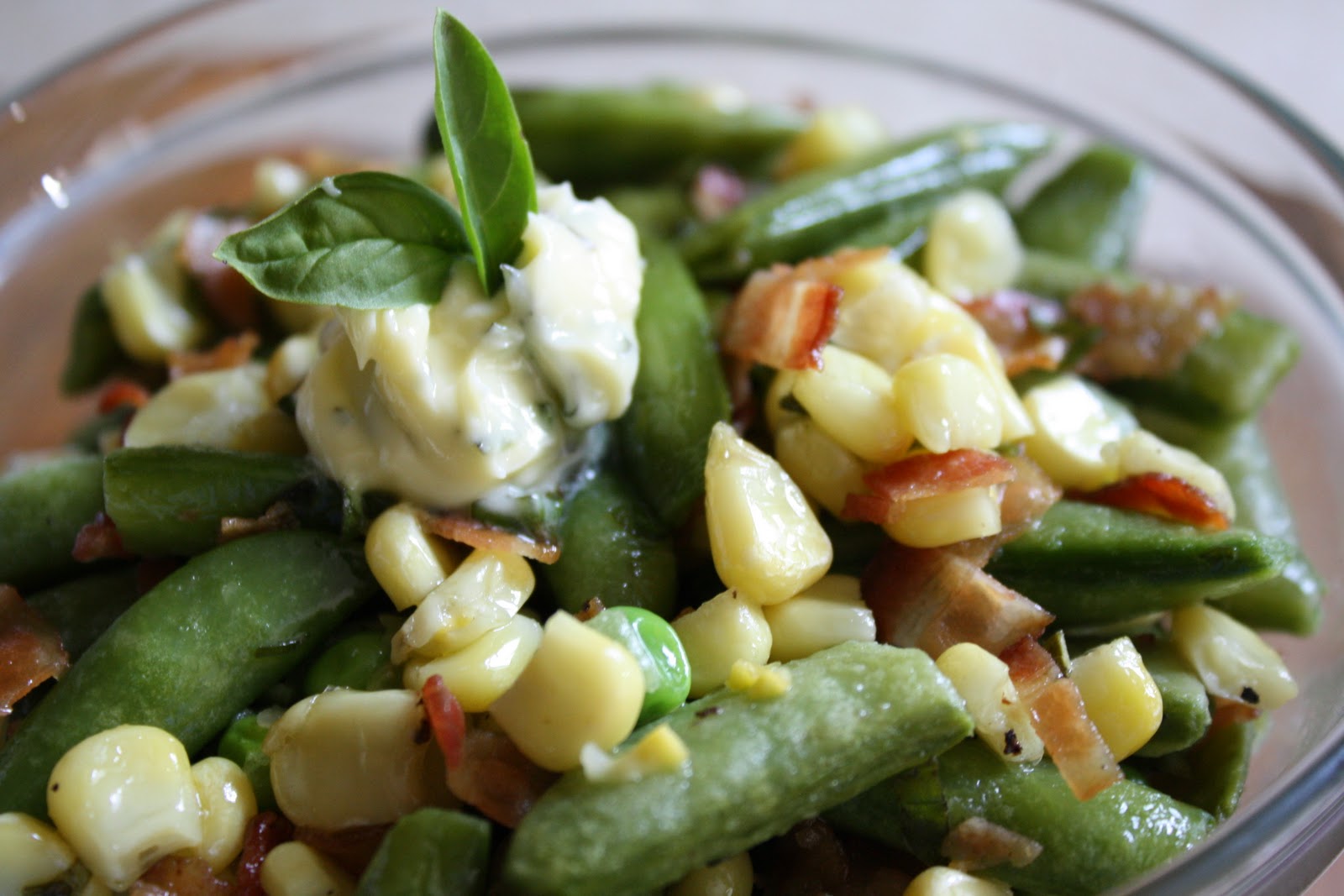Cooking For A Better Tomorrow Snap Peas and Corn with Basil Butter