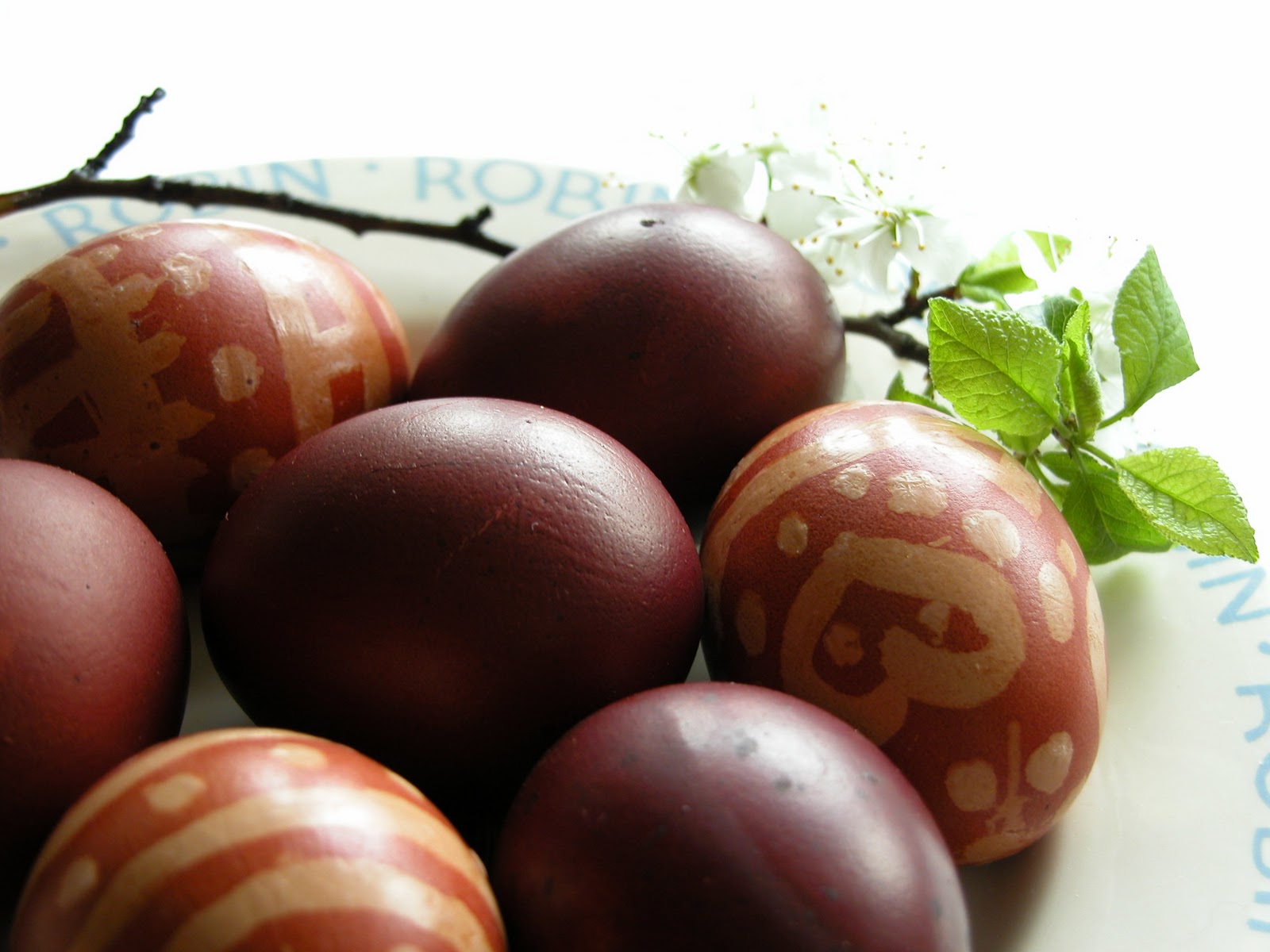 happy to make How to decorate Easter Eggs using wax and onion skins