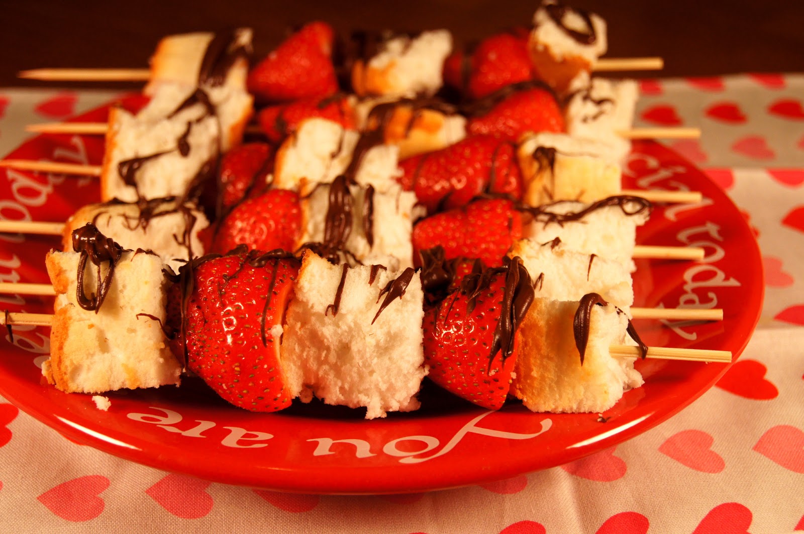 Elizabeth's Dutch Oven Strawberry, Angel Food Cake, and Chocolate Skewers