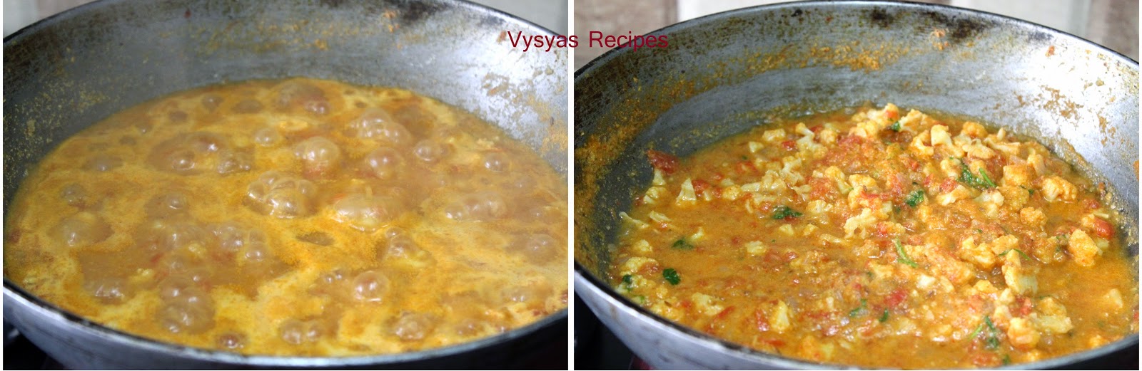 Vysya's Delicious Recipes Spicy Cauliflower Masala Dosa Gobi Masala Dosa Cauliflower Roast