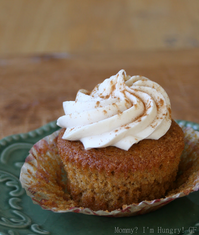 MIH Recipe Blog Cream Cheese Frosted Pumpkin Cupcakes {Gluten Free}